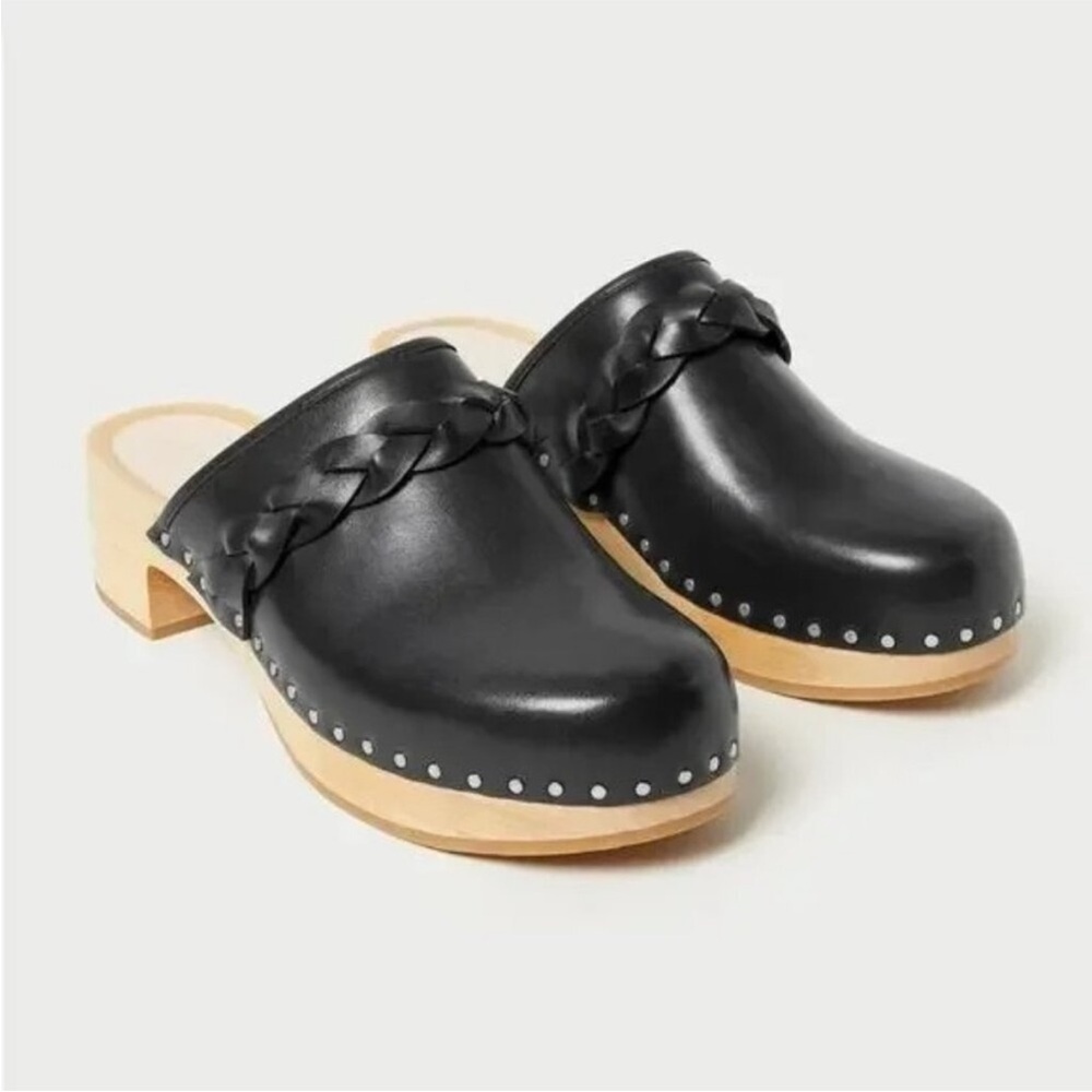Loeffler Randall Black Leather Clogs